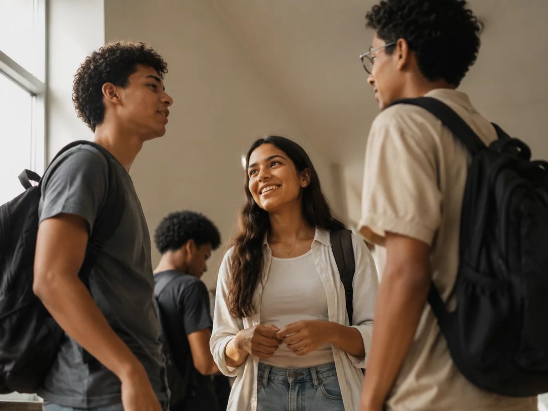 Mesa vista de cima com um diagrama de raciocínio riscado à mão
